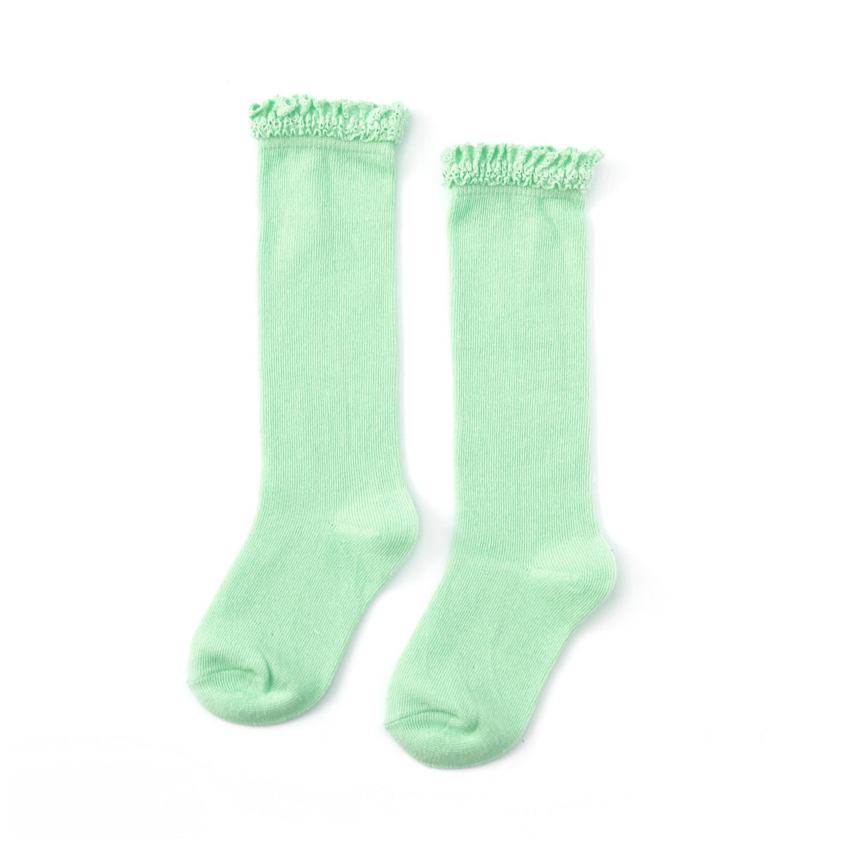 Mint Lace Top Knee Highs