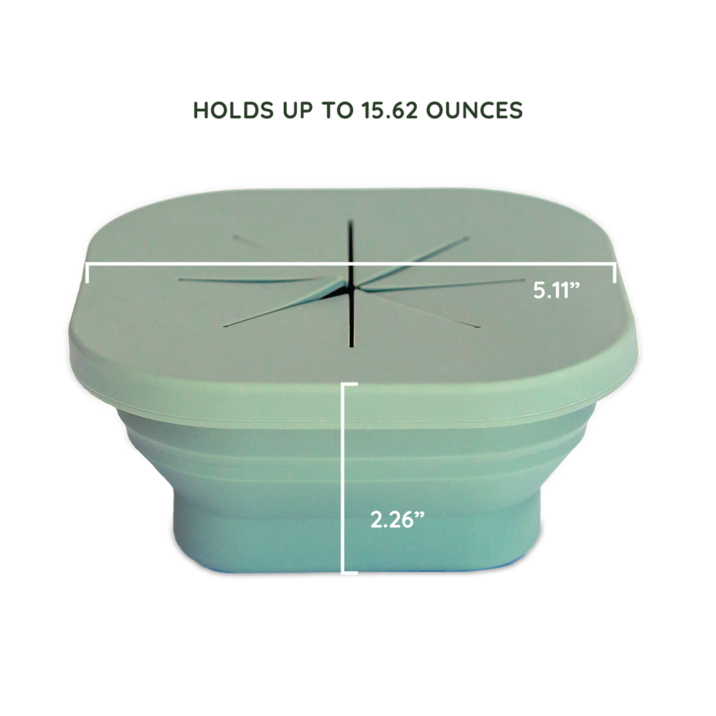 Camper Sage Green Silicone Collapsible Snack Bowl