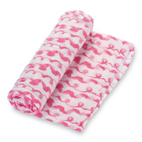 On Wednesdays We Wear Pink Muslin Swaddle Blanket