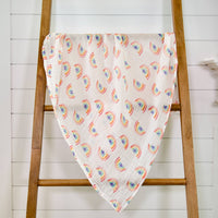 Somewhere Over The Rainbow Muslin Swaddle Blanket