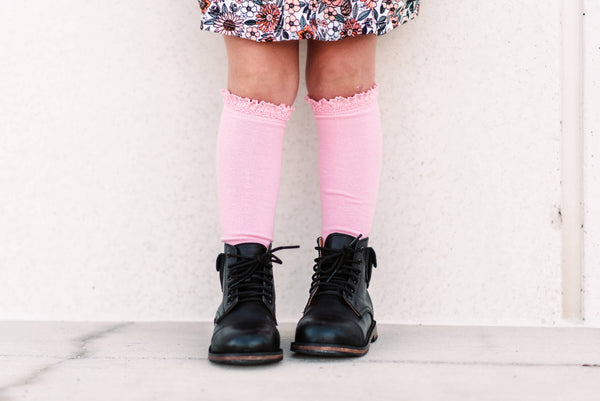 Peony Lace Top Knee Highs