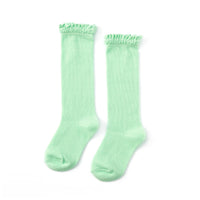 Mint Lace Top Knee Highs