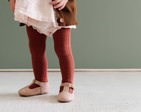Rust Cable Knit Tights