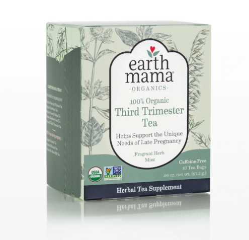 Earth Mama Organic Third Trimester Tea Bags | 100% USDA Organic Herbal Tea  for Late Pregnancy Comfort + Childbirth Preparation, 16 Teabags Per Box