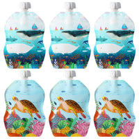 SnakPack Reusable Food Pouch - Sea Life - 6 pack