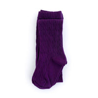 Plum Cable Knit Tights
