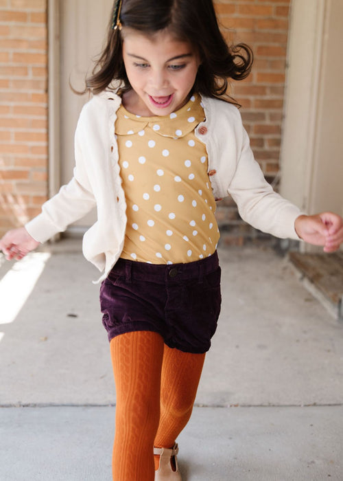 Pumpkin Spice Cable Knit Tights