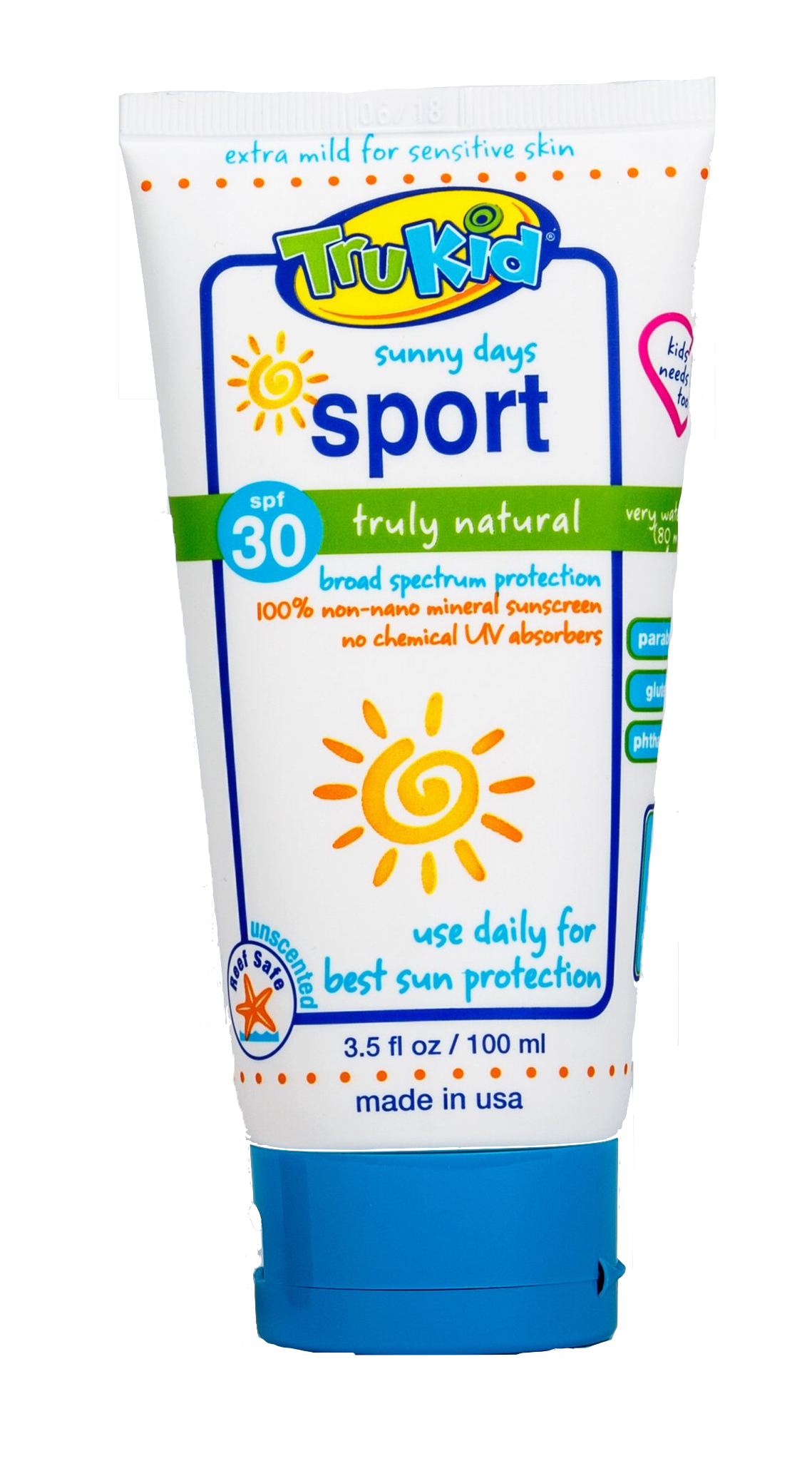Sunny Days Sport Mineral Sunscreen SPF 30, Water Resistant, Broad Spectrum, Unscented
